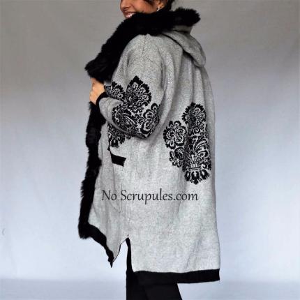 Veste grise en lainage pour femme / No Scrupules